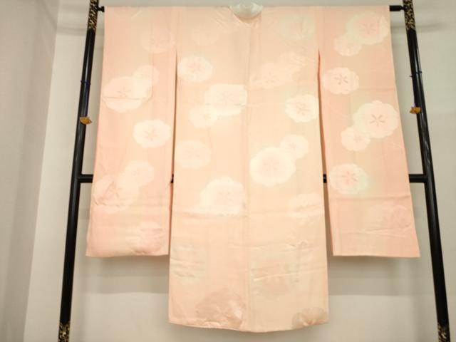 平和屋着物●振袖用長襦袢 袷 舞花地紋 暈し染め 正絹 逸品 AABI6884ck