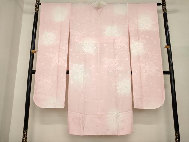 平和屋着物●振袖用長襦袢 無双仕立て 花篭地紋 暈し染め 正絹 逸品 AABI6886ck