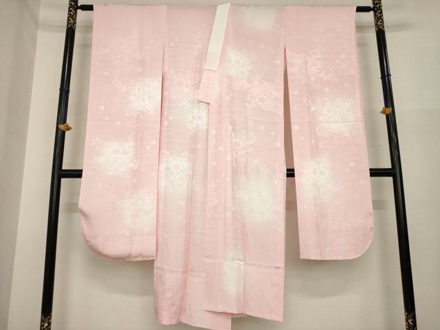 平和屋着物●振袖用長襦袢 無双仕立て 花篭地紋 暈し染め 正絹 逸品 AABI6886ck
