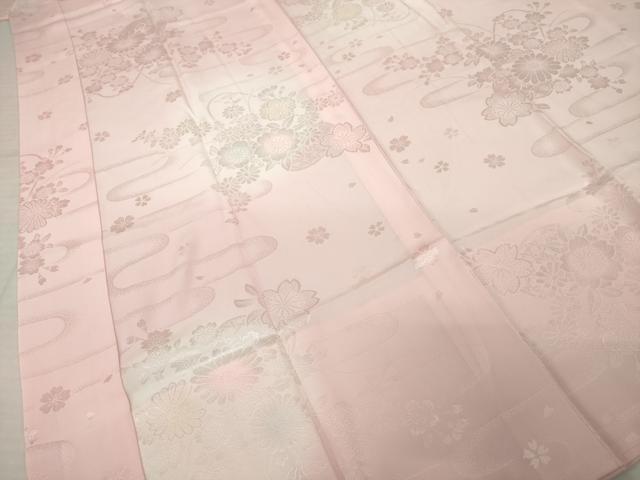 平和屋着物●振袖用長襦袢 無双仕立て 花篭地紋 暈し染め 正絹 逸品 AABI6886ck