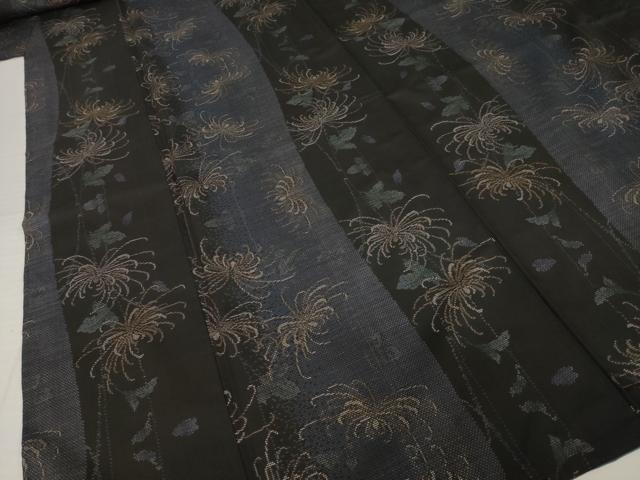 平和屋着物●本場大島紬 純泥染め 手織り カタス7マルキ 乱菊 興紬商店 やまと誂製 ロング丈 証紙付き 正絹 逸品 AABI6891ck