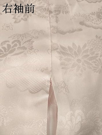平和屋着物●振袖用長襦袢 無双仕立て 雲重ね地紋 虹色 半衿刺繍 洗える着物 AABI6895ck