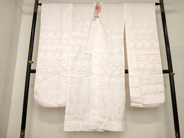 平和屋着物●振袖用長襦袢 無双仕立て 雲重ね地紋 虹色 半衿刺繍 洗える着物 AABI6895ck