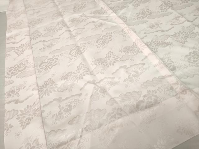 平和屋着物●振袖用長襦袢 無双仕立て 雲重ね地紋 虹色 半衿刺繍 洗える着物 AABI6895ck