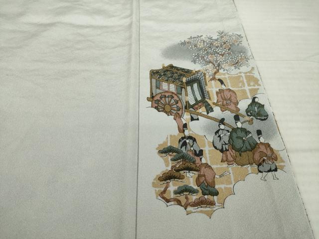 平和屋着物●訪問着 中国三大刺繍 スワトウ刺繍 汕頭刺繍 人物文 正絹 逸品 未使用 AABI6899ck