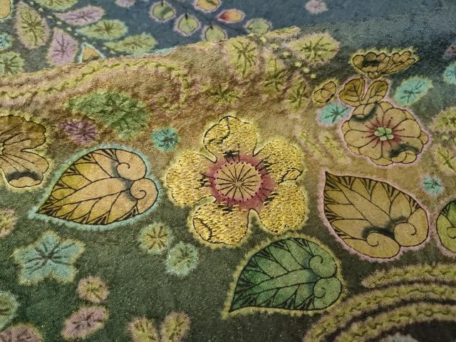 平和屋着物●訪問着 辻が花 絞り 刺繍 暈し染め 金糸 正絹 逸品 AABI6900ck