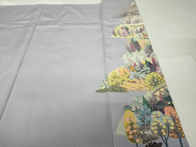 平和屋着物●本加賀友禅作家 百貫華峰 色留訪問着 風景文 正絹 逸品 AABI6905ck