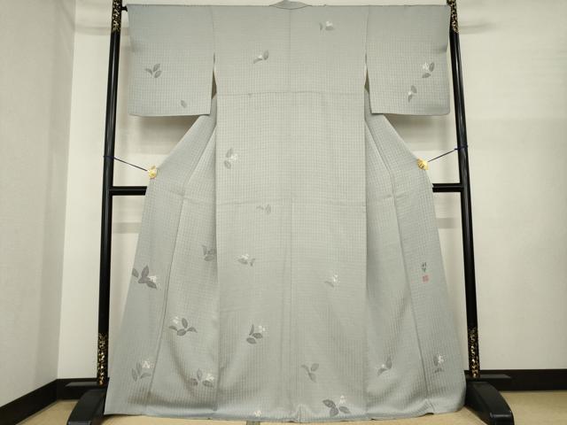 平和屋着物●染色作家 寺島利男 訪問着 舞花文 ロング丈 正絹 逸品 AABI6912ck