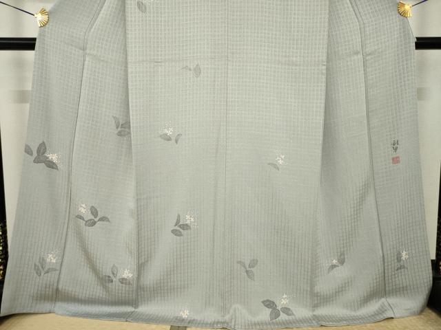 平和屋着物●染色作家 寺島利男 訪問着 舞花文 ロング丈 正絹 逸品 AABI6912ck