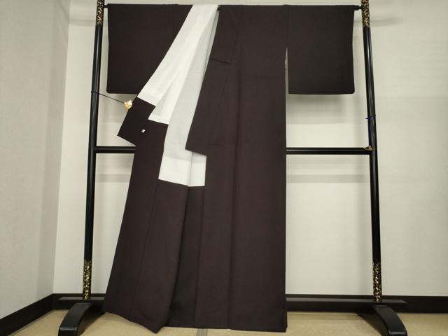平和屋着物●上質な色無地 黒紅色 正絹 逸品 AABI6917ck