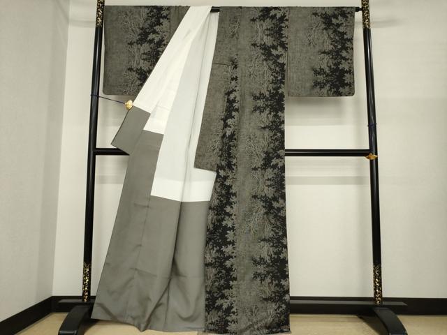 平和屋着物●本場大島紬 樹林間道 カタス9マルキ 正絹 逸品 AABI6920ck