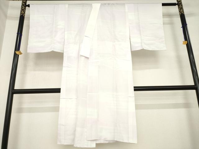 平和屋着物●長襦袢 無双仕立て 段違い文様 正絹 逸品 AABI6924ck