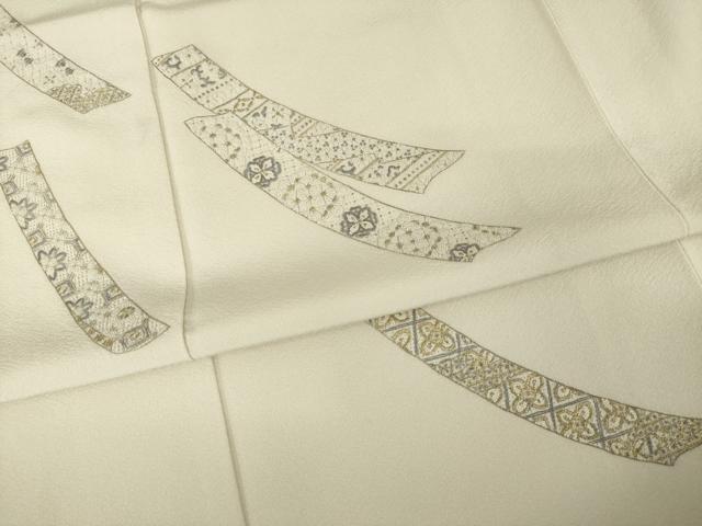 平和屋着物●訪問着 総刺繍 中国三大刺繍 相良刺繍 短冊花文 金糸 正絹 逸品 AABI6927ck