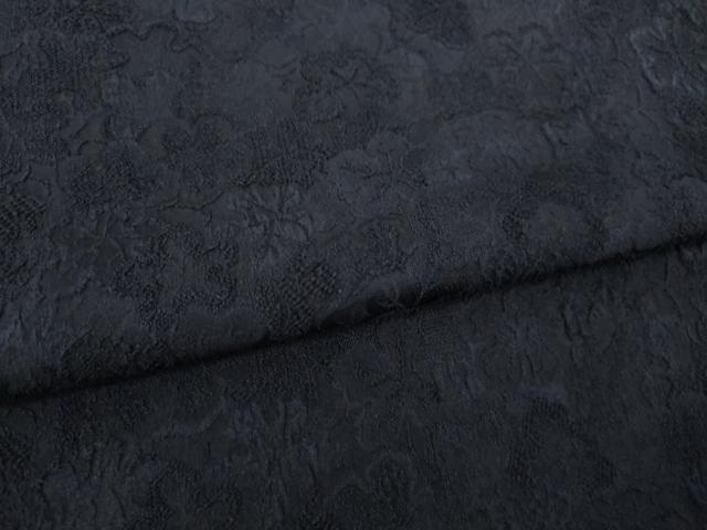 平和屋着物●天目織 お召 花尽くし地紋 藍鉄色 輝凰織 正絹 逸品 未使用 AABI6929ck