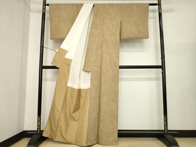 平和屋着物●上質な紬 霞文 正絹 逸品 AABI6937ck