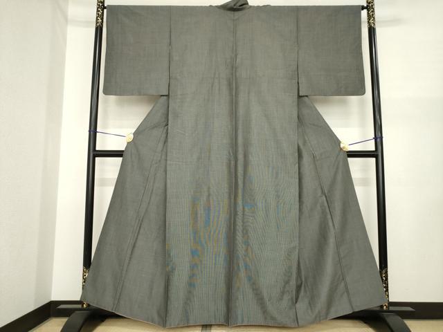 平和屋着物●本場縞大島紬 黒地 正絹 逸品 AABI6940ck