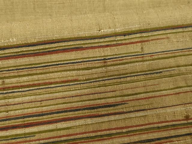平和屋着物●上質な紬 段違い文様 正絹 逸品 AABI6942ck
