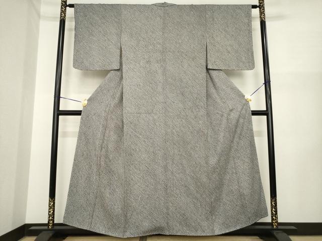 平和屋着物●大変加工の良い総絞り小紋 黒地 正絹 逸品 AABI6949ck