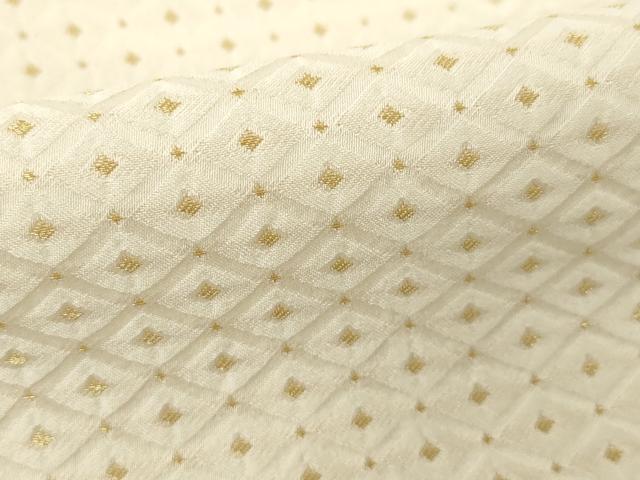 平和屋着物●男性 白紋付・羽織セット 菱文 金糸 キングサイズ 正絹 逸品 AABI6950ck