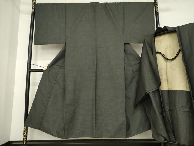 平和屋着物●男性 紬 アンサンブル 亀甲柄 大丸扱い 正絹 逸品 AABI6951ck
