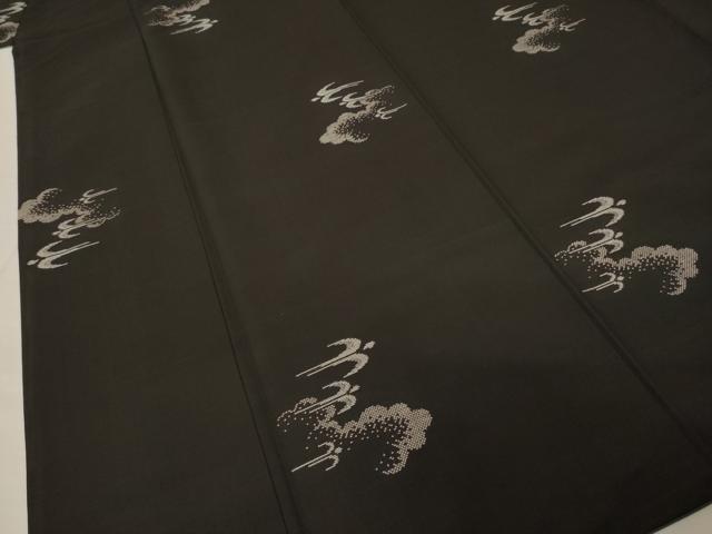 平和屋着物●本場大島紬 カタス9マルキ 地空き 雲重ね飛鳥文 正絹 逸品 AABI6956ck