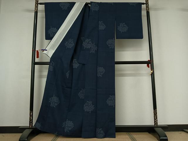 平和屋着物▽結城紬 奥順 はたおり娘 単衣 100亀甲 笹竹花文 証紙付き 正絹 逸品 AABI6964jh