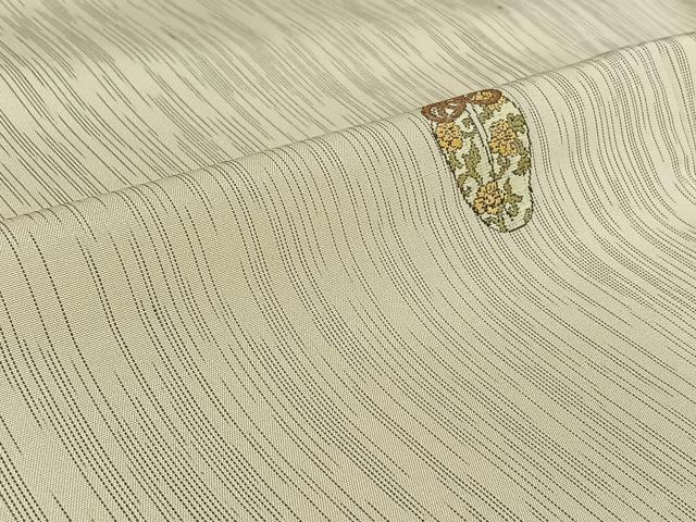 平和屋着物▽上質な紬 単衣 陶器花文 正絹 逸品 AABI6987jh