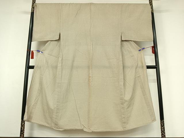 平和屋着物▽男性 紬 単衣 十字絣 キングサイズ 正絹 逸品 AABI6988jh