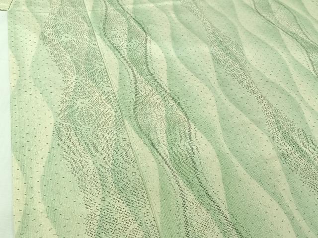 平和屋着物▽上質な紬 単衣 立涌文 正絹 逸品 AABI7000jh