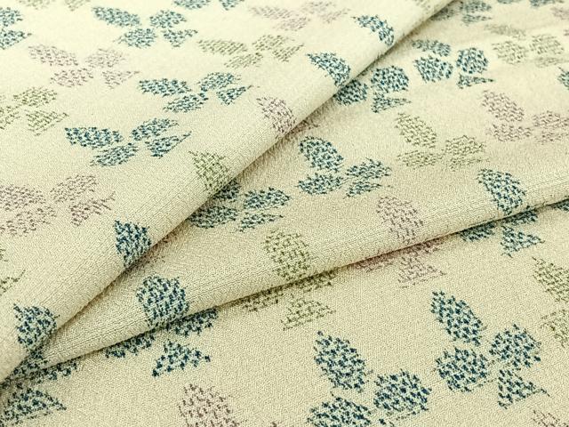 平和屋着物▽本塩沢 単衣 幾何学文様 正絹 逸品 AABI7001jh