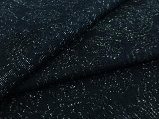 平和屋着物▽結城ちぢみ 単衣 正倉院花文 正絹 逸品 AABI7003jh