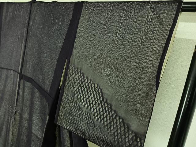 平和屋着物▽訪問着 無双 紗袷 紗×絽 網目文 正絹 逸品 AABI7008jh