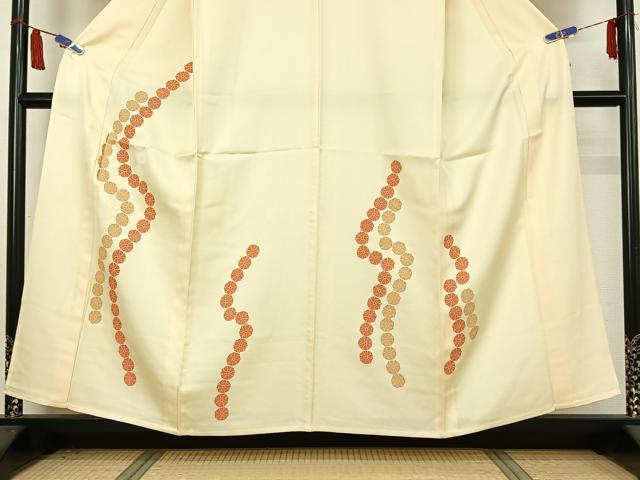 平和屋着物▽訪問着 単衣 刺繍 舞花文 正絹 逸品 AABI7017jh