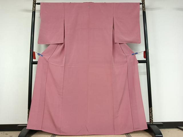 平和屋着物▽上質な紬 単衣 菖蒲色 正絹 逸品 AABI7018jh