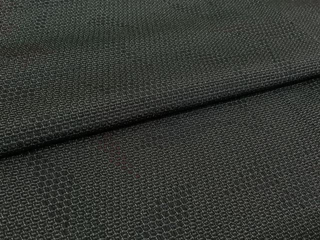 平和屋着物▽本塩沢 単衣 110亀甲 草花文 正絹 逸品 AABI7023jh