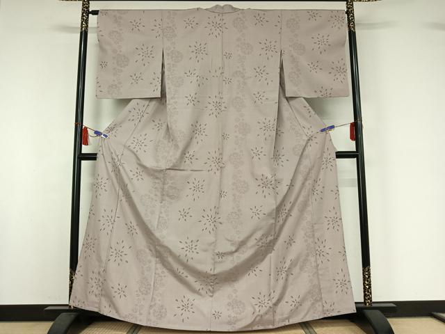 平和屋着物▽結城紬 単衣 飛び亀甲柄 正絹 逸品 AABI7030jh