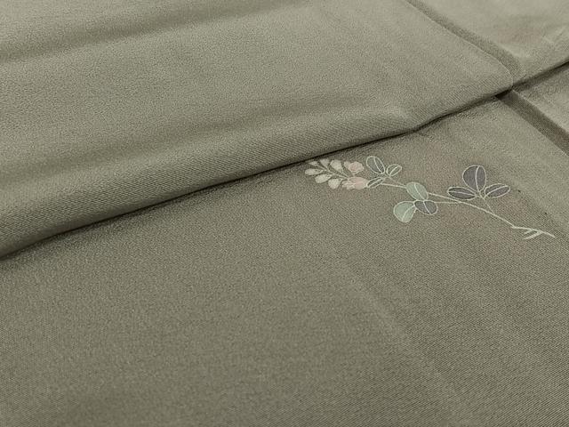 平和屋着物▽訪問着 単衣 友禅 作家物 草花文 正絹 逸品 AABI7036jh