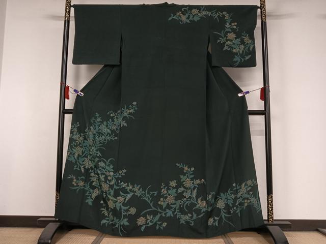 平和屋着物▽訪問着 単衣 草花文 金彩 正絹 逸品 AABI7039jh