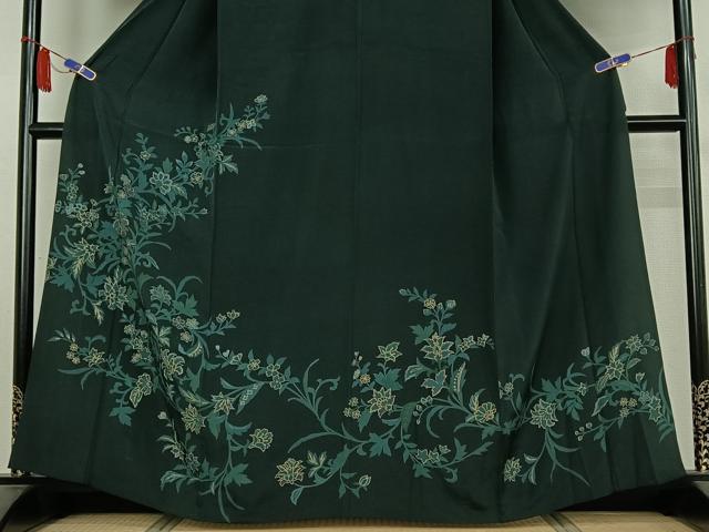 平和屋着物▽訪問着 単衣 草花文 金彩 正絹 逸品 AABI7039jh