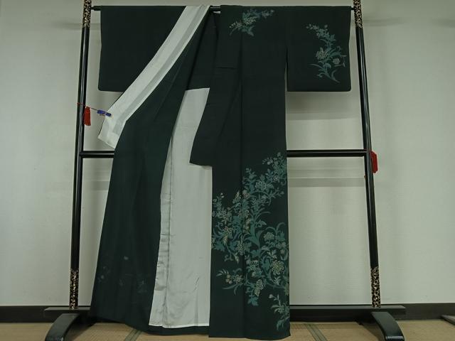 平和屋着物▽訪問着 単衣 草花文 金彩 正絹 逸品 AABI7039jh