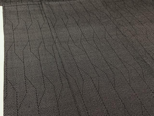 平和屋着物▽本塩沢 単衣 110亀甲 幾何学文様 正絹 逸品 AABI7050jh