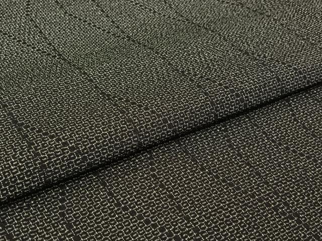 平和屋着物▽本塩沢 単衣 110亀甲 幾何学文様 正絹 逸品 AABI7050jh