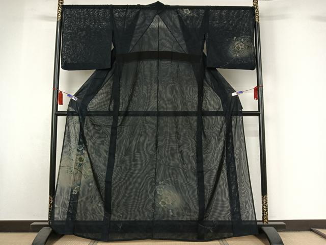 平和屋着物▽訪問着 無双 紗袷 紗×紗 草花文 暈し染め 金彩 正絹 逸品 AABI7060jh