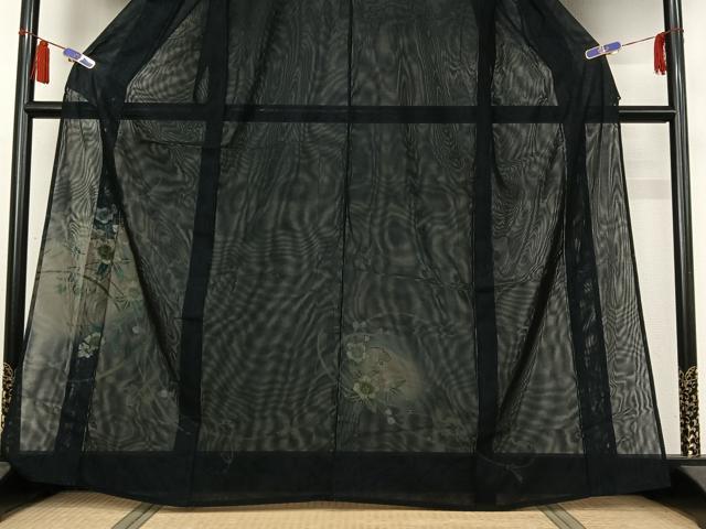 平和屋着物▽訪問着 無双 紗袷 紗×紗 草花文 暈し染め 金彩 正絹 逸品 AABI7060jh