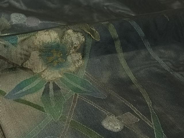 平和屋着物▽訪問着 無双 紗袷 紗×紗 草花文 暈し染め 金彩 正絹 逸品 AABI7060jh