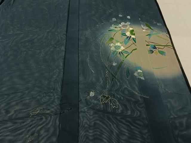 平和屋着物▽訪問着 無双 紗袷 紗×紗 草花文 暈し染め 金彩 正絹 逸品 AABI7060jh