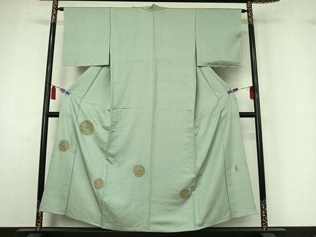 平和屋着物▽色留訪問着 単衣 蘇州刺繍 正倉院花文 金糸 正絹 逸品 AABI7062jh