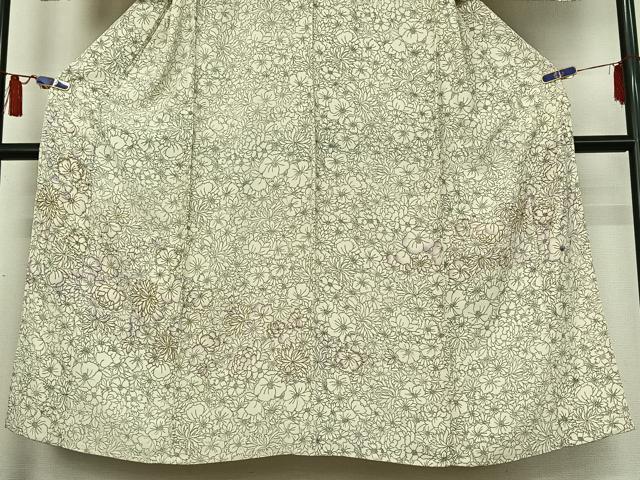 平和屋着物▽訪問着 単衣 手描き 花尽くし文 暈し染め 金彩 正絹 逸品 AABI7064jh