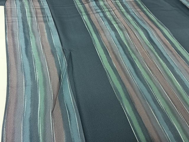 平和屋着物▽上質な小紋 単衣 間道 正絹 逸品 AABI7065jh