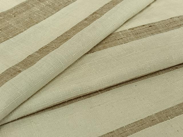 平和屋着物▽上質な紬 単衣 横段文 正絹 逸品 AABI7067jh